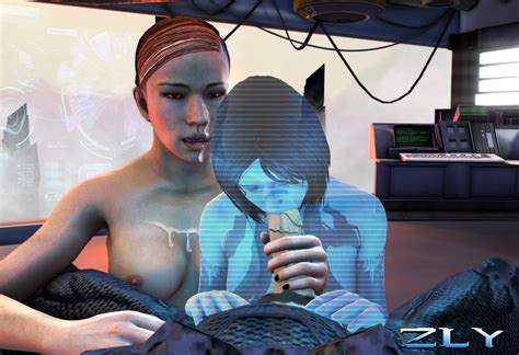 Rule 34 2girls 3d Blue Hair Blue Skin Breasts Cortana Cum Cum On Breasts Facial Fellatio