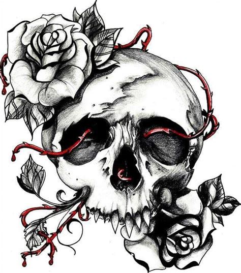 Skull And Roses Skulls Drawing Skull Rose Tattoos Sugar Skull Tattoos