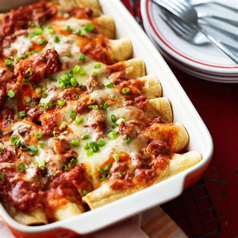 Diabetic exchanges per ¾ cup serving: Firehouse Enchiladas Recipe - EatingWell