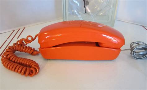 Sold Vintage 1970s Orange Trimline Push Button Phone Stromberg Carlson