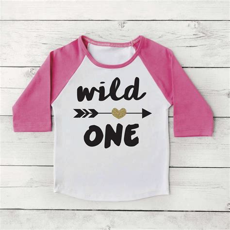 Wild One Girl First Birthday Shirt 1 Year Old Birthday Shirt Girl One