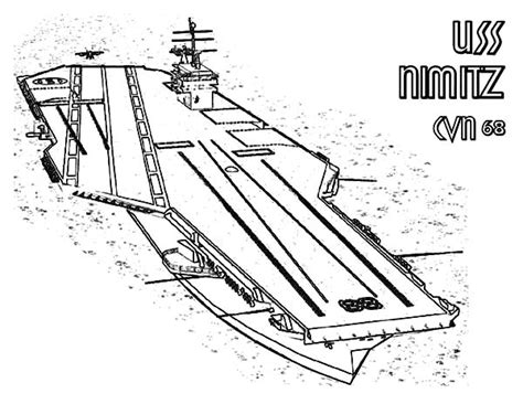 CVN 68 Nimitz Aircraft Carrier Ship Coloring Pages : Coloring Sky