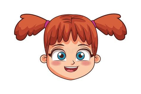 Cute Girl Face Cartoon Stock Vector Illustration Of Design 135112902