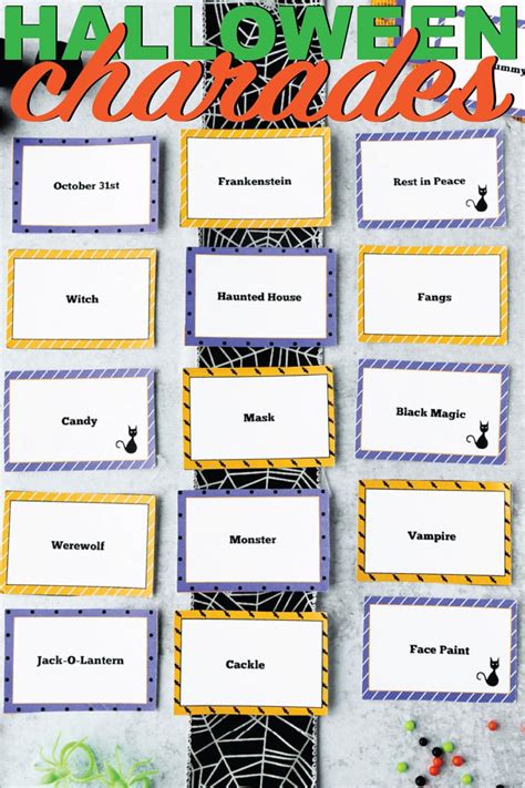 Printable List Of Halloween Charades Words For Kids And Adults Over