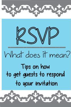what is meaning of rsvp | Rsvp, Charm school, Invitations