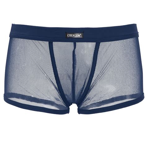 Hot Mens Sexy Mesh Underwear Transparent Sheer See Through Boxer Briefs