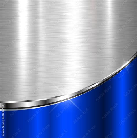 Elegant Metallic Background With Silver Blue Chrome Brushed Metal