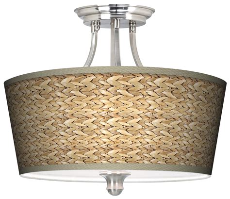 The fixture should not light up. Seagrass Tapered Drum Giclee Ceiling Light - | Ceiling ...