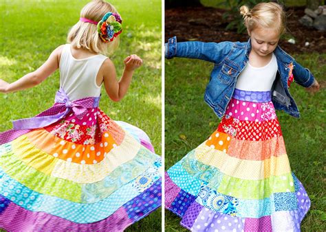 Little Girls Maxi Dress Flower Girl Dress Little Girls Rainbow Dress