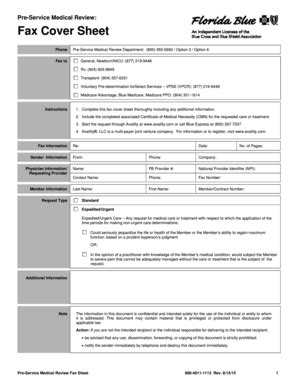 Select your preferred subscription plan and complete the order. Fillable Online Pre-Service Fax Cover Sheet Final ...