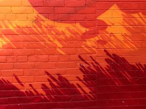 Wallpaper Id 254823 Brick Wall Painted Shades Of Red And Orange