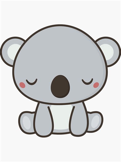Kawaii Cute Koala Bear Design Sticker For Sale By Wordsberry Redbubble