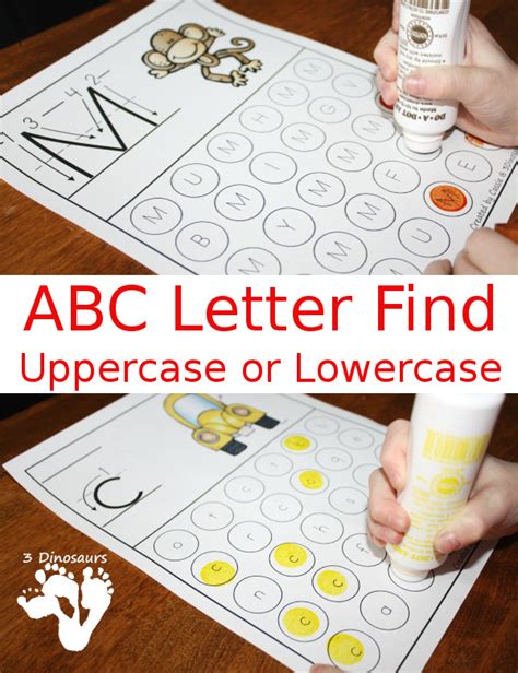 Free printable lowercase alphabet tracing worksheets a to z activity with image is wonderful way to teach kids about lowercase english letters. Free ABC Letter Find Uppercase or Lowercase Printable | 3 ...