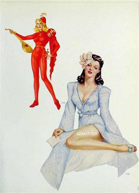 Vargas 2 Sided 9x12 Pin Up Girl Poster 4 Sexy Ladies From 1942 Varga Paintings Ebay