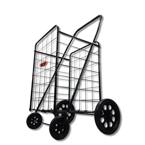 Lavohome Set Of 2 Extra Large Heavy Duty Black Folding Utility Cart
