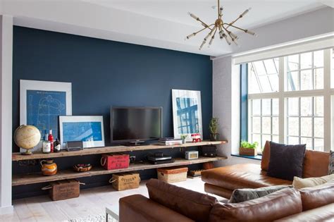 dark blue feature wall living room - Google Search in 2020 | Blue