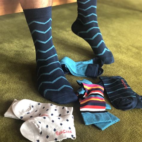 Bamboo Socks Without Compression 5 Pairs Blue
