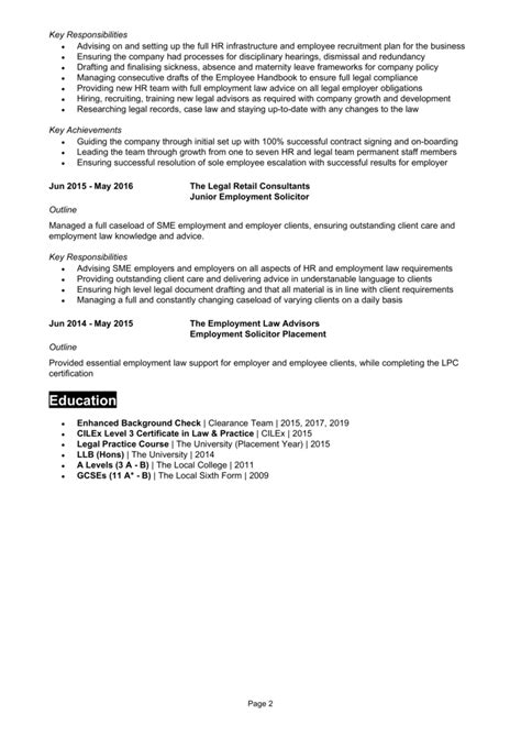 Solicitor Cv Example Guide Get Your Dream Job