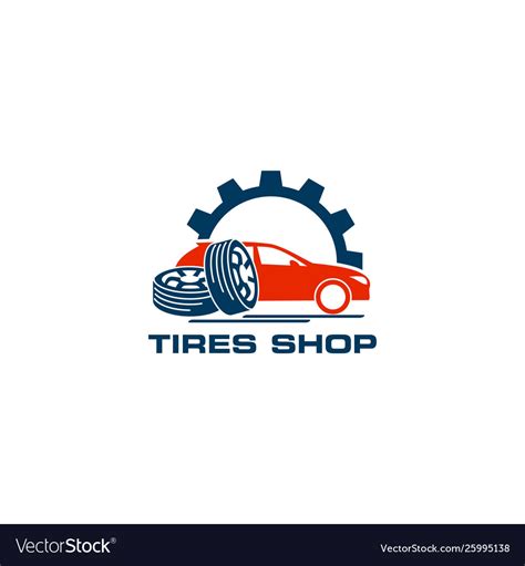 Tires Shop Logo Design Template Silhouette Tire Vector Image