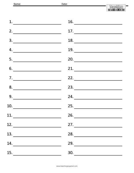 Free Printable Numbered Lined Paper Printable Templates
