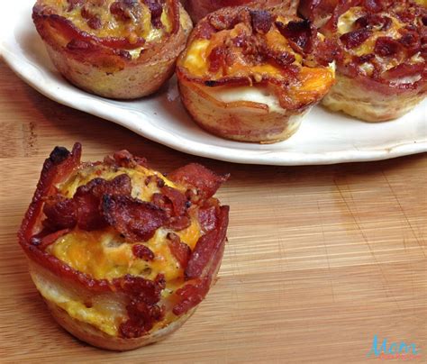 Bacon Wrapped Egg And Cheese Muffin Cups Recipe Mom Does Reviews