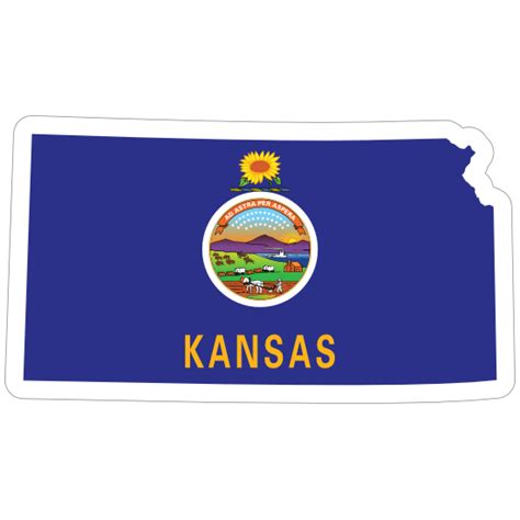 Kansas Flag State Sticker