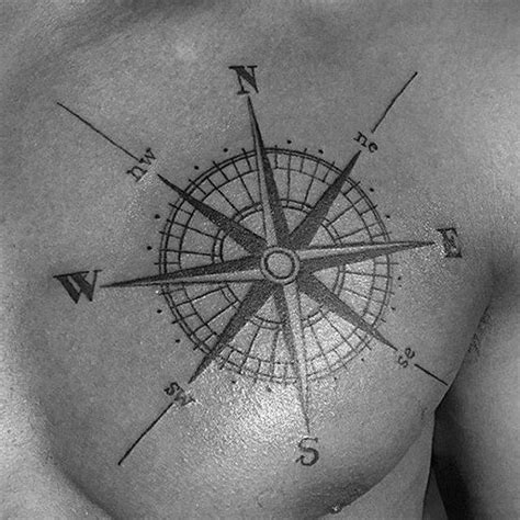 Nautical Compass Tattoo Chest Best Tattoo Ideas