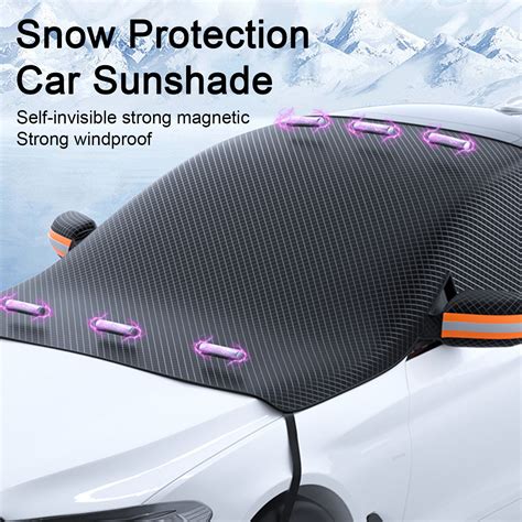 Car Windshield Snow Cover Half Car Cover Top Waterproof All Weather Uv Resistant Ebay