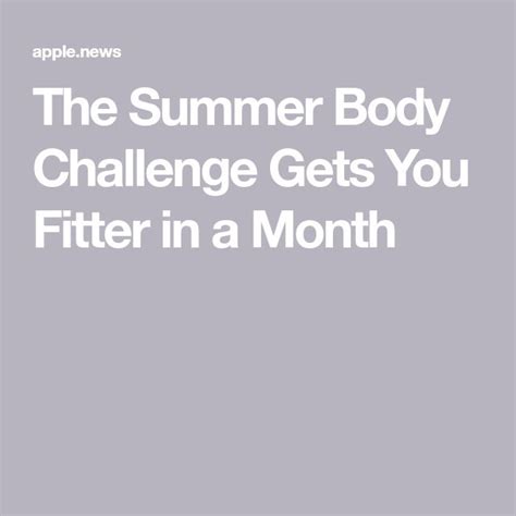 The Summer Body Challenge Gets You Fitter In A Month — Mens Health Summer Body Challenge