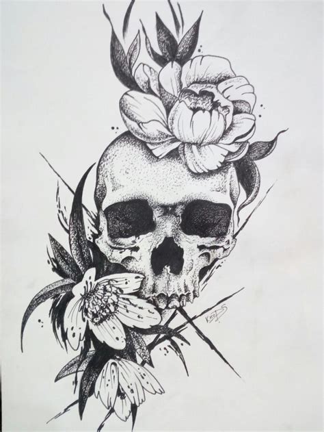 Pin By Knops On Knopsart Skull Tattoo Flowers Floral Skull Tattoos