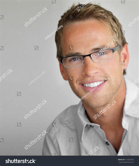 Young Cool Trendy Man Glasses Smiling Stock Photo 112603292 Shutterstock