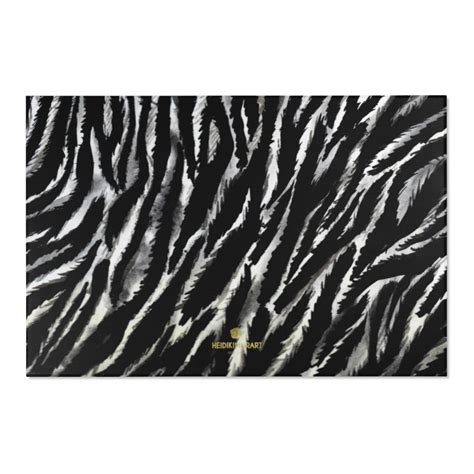 Cool Zebra Print Carpet, Black White Zebra Animal Print Designer 24x36