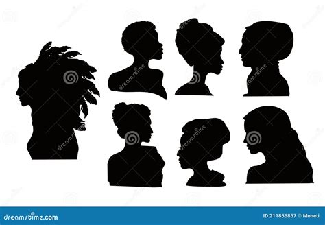 Silhouette Profile Group Of A Women Of Diverse Culture Diversity Multi Ethnic And Multiracial