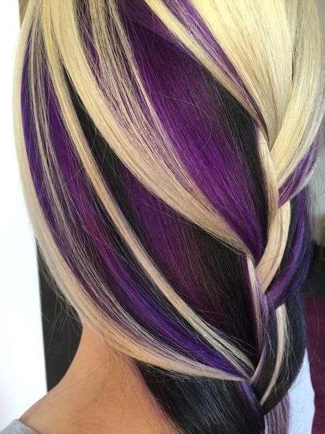 Deep Purple And Blonde Hair Color With Big Braids Hair Styles Cool