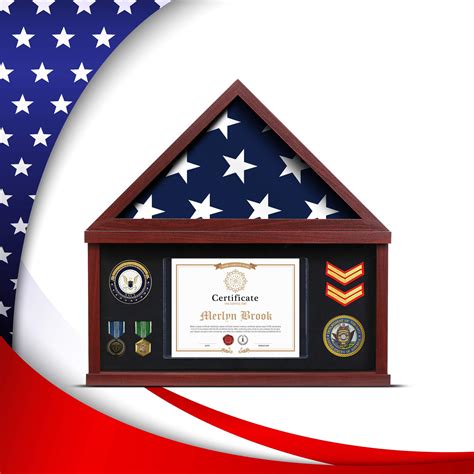 Flybold Flag Display Case Large Military Shadow Box Burial Memorial