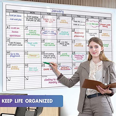 Dry Erase Monthly Extra Large White Board Calendar For Wall 38 By 50