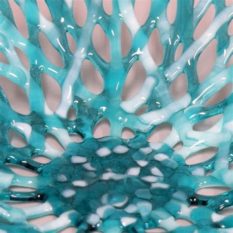 Fused Glass Art Sea Coral Bowl Ocean Life Tablescapes Etsy Sea Glass Art Diy Fused Glass