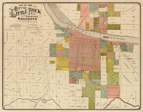 Little Rock Map Old Map Of Little Rock Print Fine Reproduction On