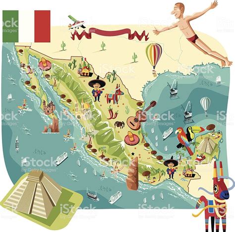 Cartoon Map Of Mexico Mapa De Mexico Mapa Turistico De Mexico Mapa