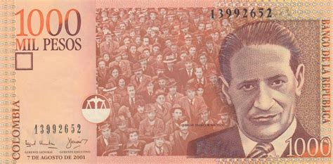 According to one survey, 45% of americans say they pay too much in income taxes. Banknote Colombia 1000 Pesos J. Eliecer Gaitan - 2001