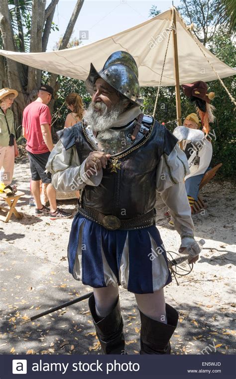 A Reenactor Plays A Spanish Conquistador At The Old Florida Festival