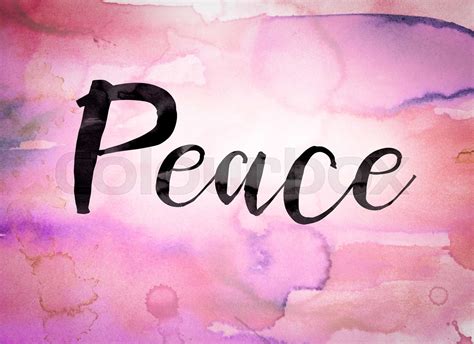 Peace Concept Watercolor Theme Stock Image Colourbox