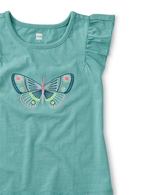 Embroidered Butterfly Tee Tea Collection