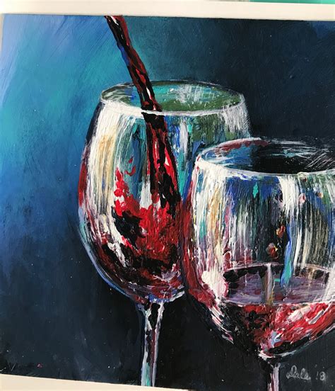 Wine Glasses Painted With Acrylics Acrylic Art Painting Painted