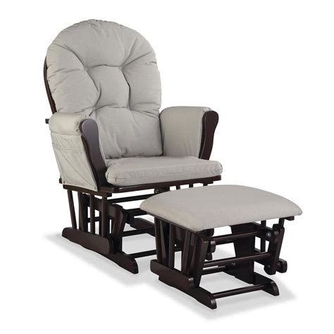 Nursery Glider Chair Baby Rocker Furniture Ottoman Set Gray Cushion