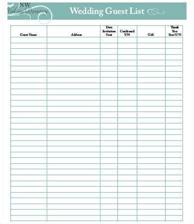 Narrowing down your wedding guest list is always a headache, from debates about whether to invite parents friends, old friends or work friends, to that sound advice. Guest List Template - 9+ Free Word, PDF, Excel Documents ...