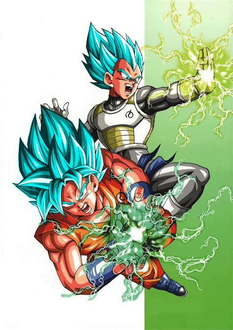 Goku And Vegeta Ssj God Blue Fukkatsu No F By Gokuxdxdxdz On Deviantart
