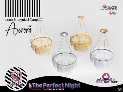 The Sims Resource The Perfect Night Aurora Crystal Chandelier Lite Low