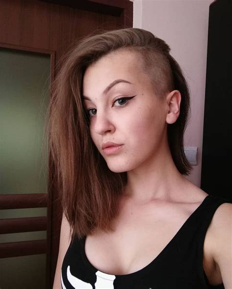 An undercut bob haircut is extremely versatile and easy to style. Picture Of an undercut long bob haircut in chestnut is a ...