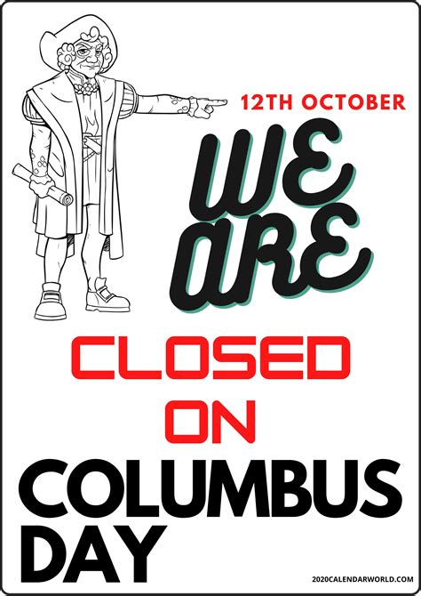 Closed For Columbus Day Sign Design Corral